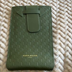 Karen Walker Olive Woven eyewear or phone case. See measurements. New.